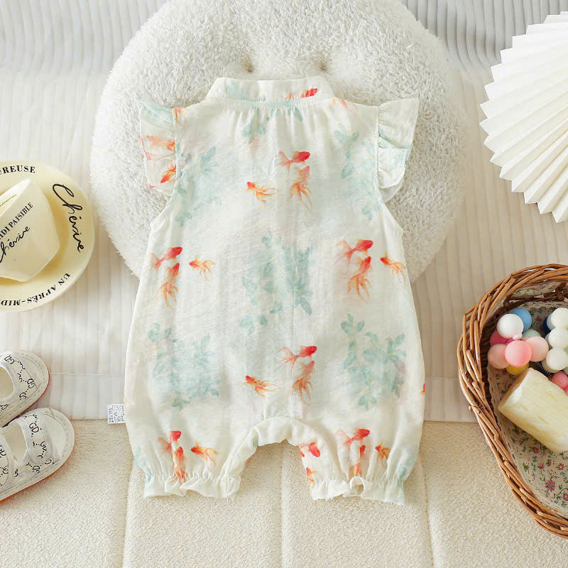 Bộ quần áo liền thân phong cách Trung Hoa cho bé gái sơ sinh từ 5-12kg hàng nhập Quảng Châu