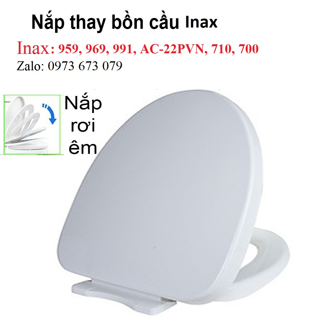 Nắp Bàn Cầu Inax AC-959VAN, Nắp Hùng Anh Thay Thế Rơi Êm Dày