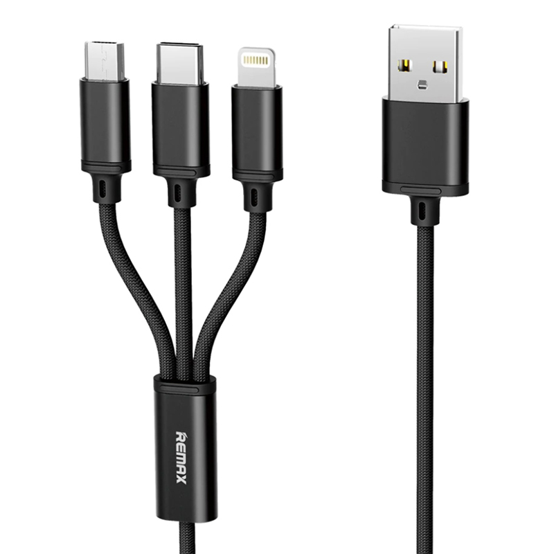 Dây Cáp 3 Trong 1 USB/USB-C/Lightning Remax RC-131th - Hàng Chính Hãng