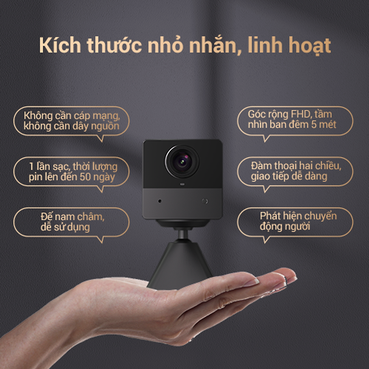 Camera IP WiFi Trong Nhà Pin sạc EZVIZ BC2 hồng ngoại không dây 2.0 Megapixel dùng Pin Sạc 2000 mAh, Đàm Thoại 2 Chiều - Hàng Chính Hãng