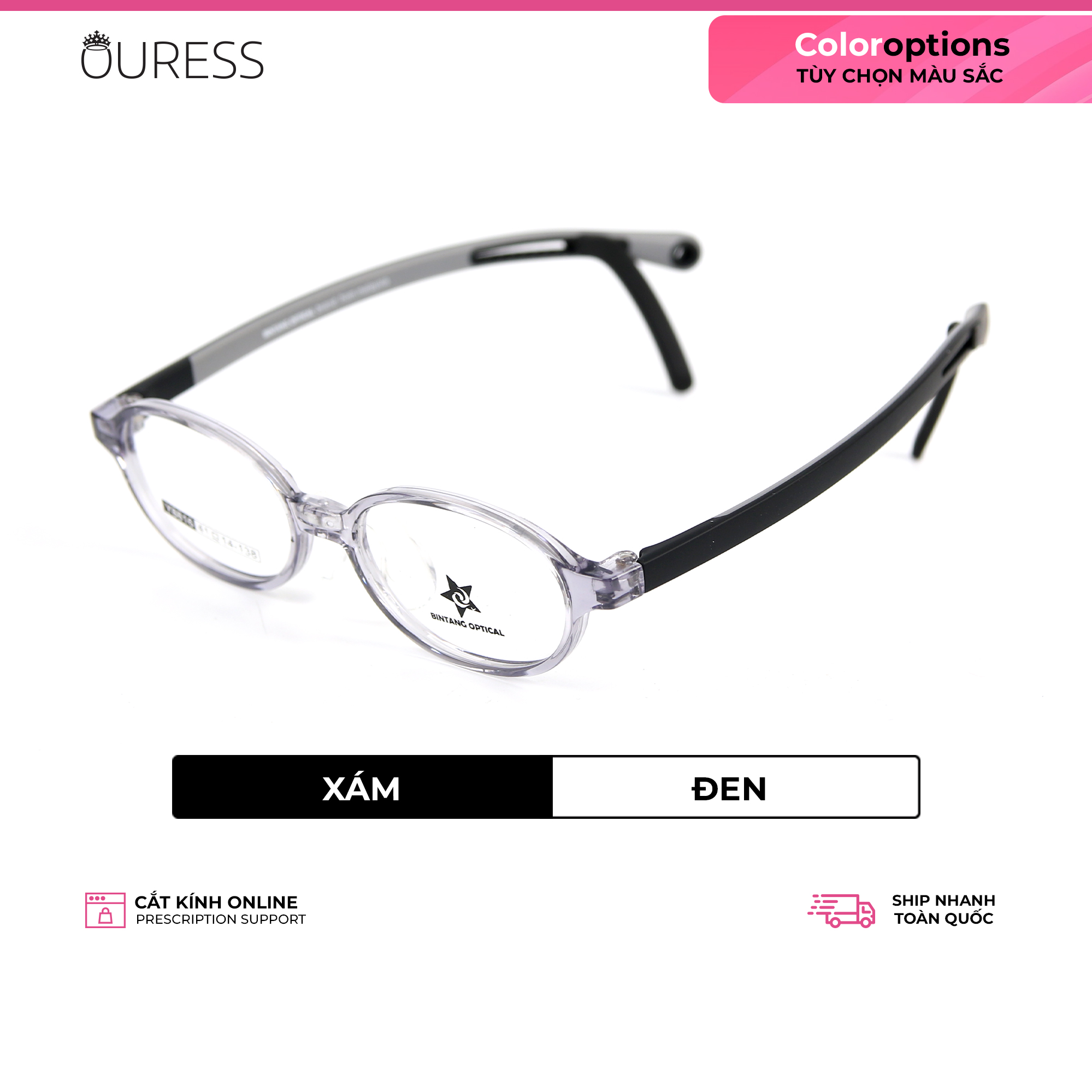 Gọng kính nhựa thời trang unisex siêu nhẹ siêu bền OURESS Y8816