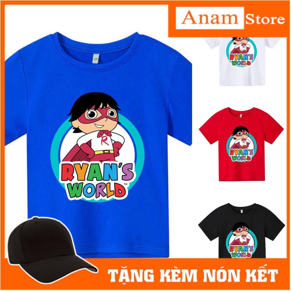Áo thun cho bé, Áo thun trẻ em RYAN, 4 màu, có size người lớn, Anam Store