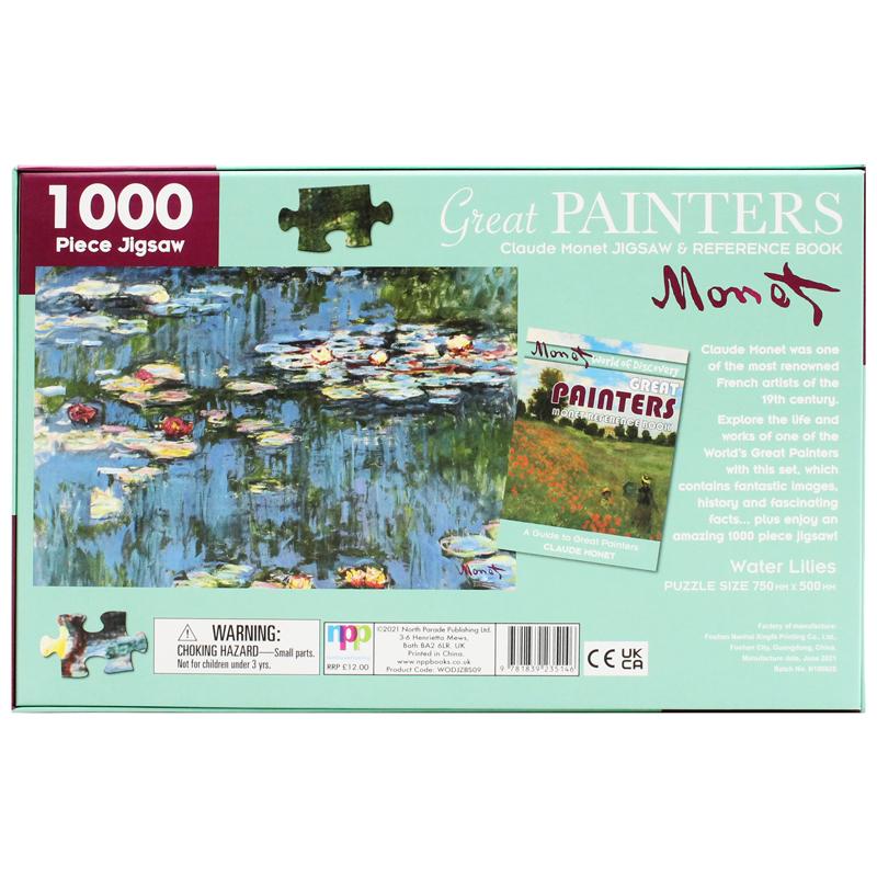 1000 Piece Jigsaw &amp; Reference Book: Great Painters Claude Monet