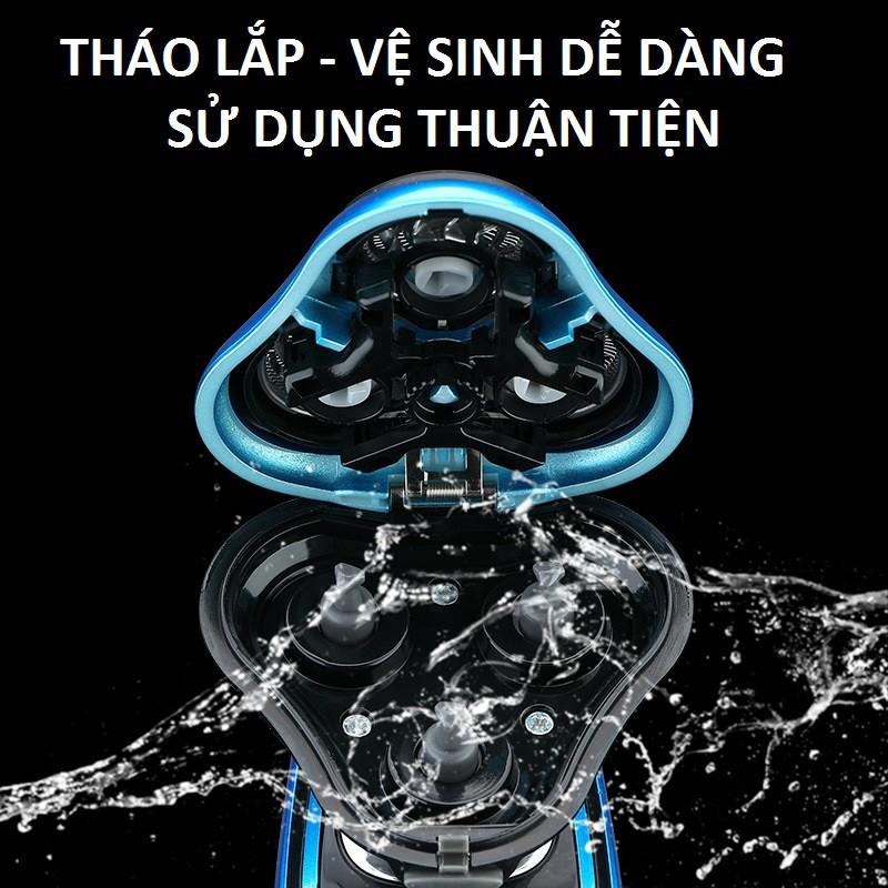 Máy Cạo Râu Đa Năng 3 Lưỡi Kép PHOLZPS Q1580 Thông Minh Chống Nước Tặng Quà + Tặng 3 Lưỡi cao trị giá 40k