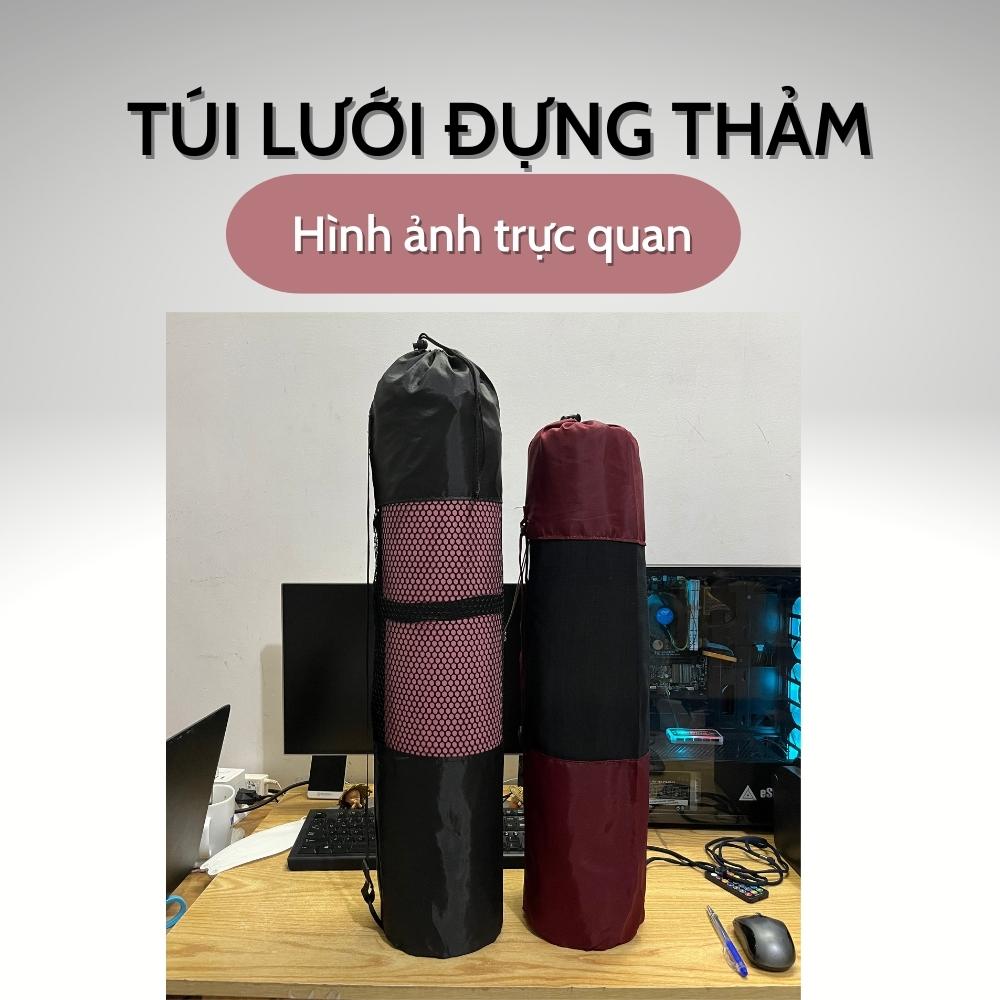 Thảm Tập Yoga, Tập Gym 8mm 2 Lớp Không Mùi + Túi Đựng Thảm + Dây Buộc Thảm Chính Hãng HUY BẠT - Giao Ngẫu Nhiên