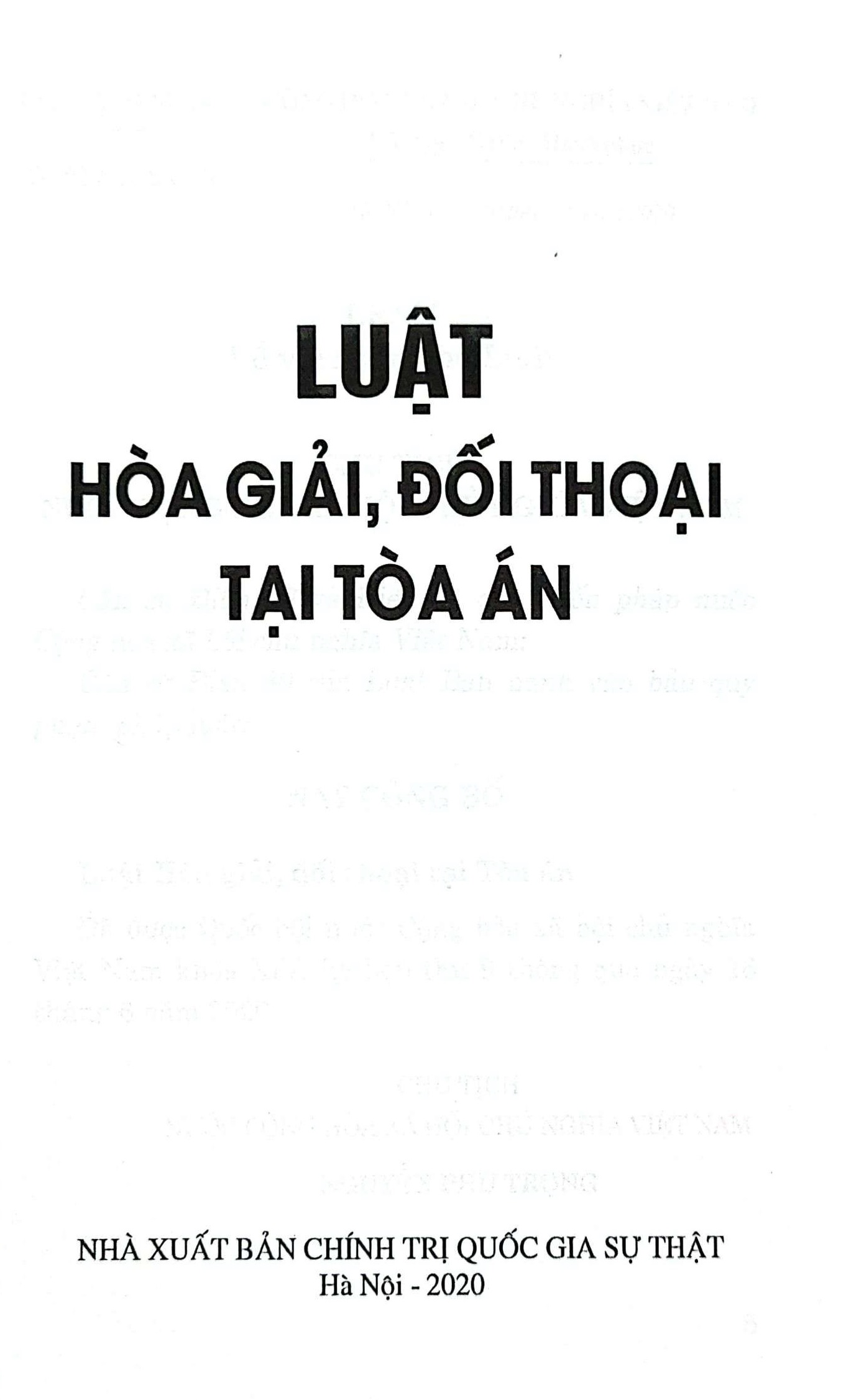 Luật Hòa giải, đối thoại tại tòa án (hiện hành)