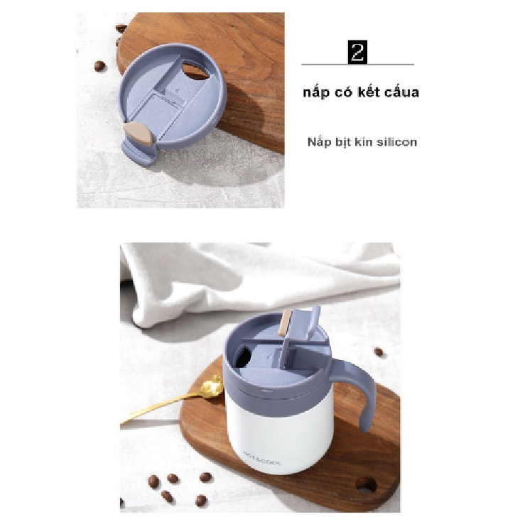 Cốc Giữ Nhiệt Đựng Coffee Hot and Cool - Ly Giữ Nhiệt Inox 304 Cao Cấp An Toàn Cho Sức Khỏe Dung Tích 500ml