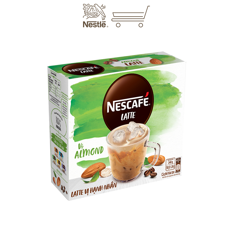 Cà phê hòa tan Nescafé Latte sữa hạt vị hạnh nhân