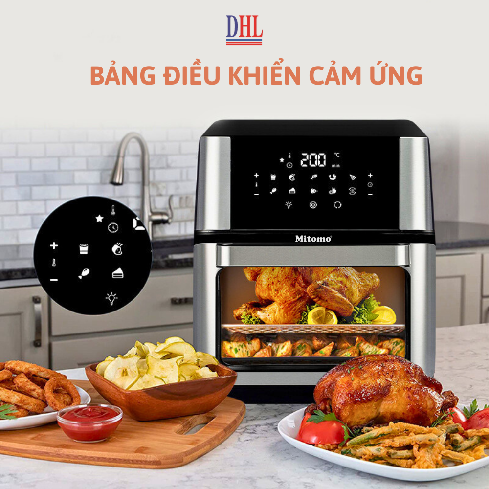 Nồi chiên không dầu Mitomo MTD-12LA, dung tích 12L công suất 1700W - Hàng chính hãng