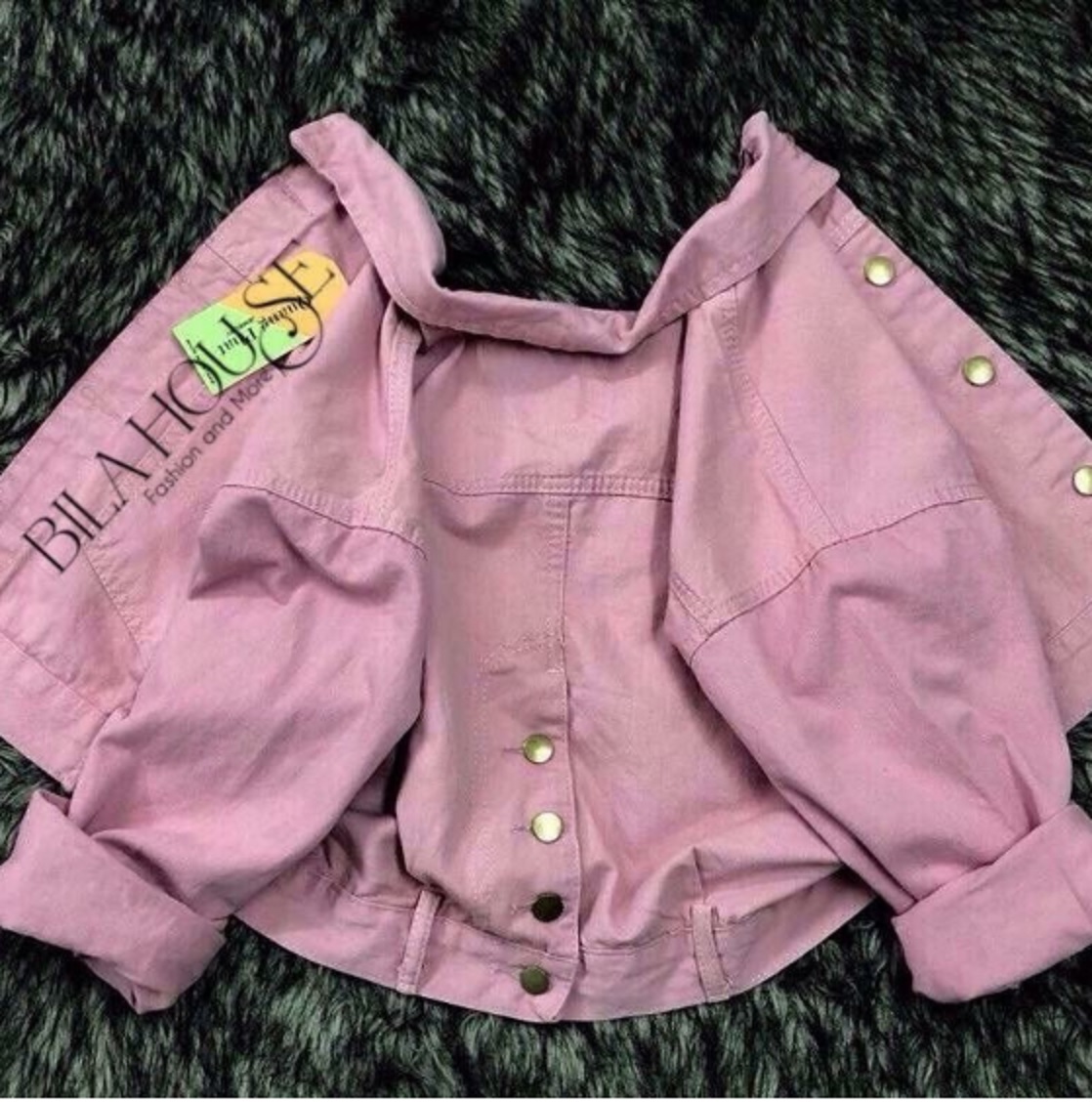Áo khoác kaki nữ cao cấp croptop có nút sau kèm hình thật