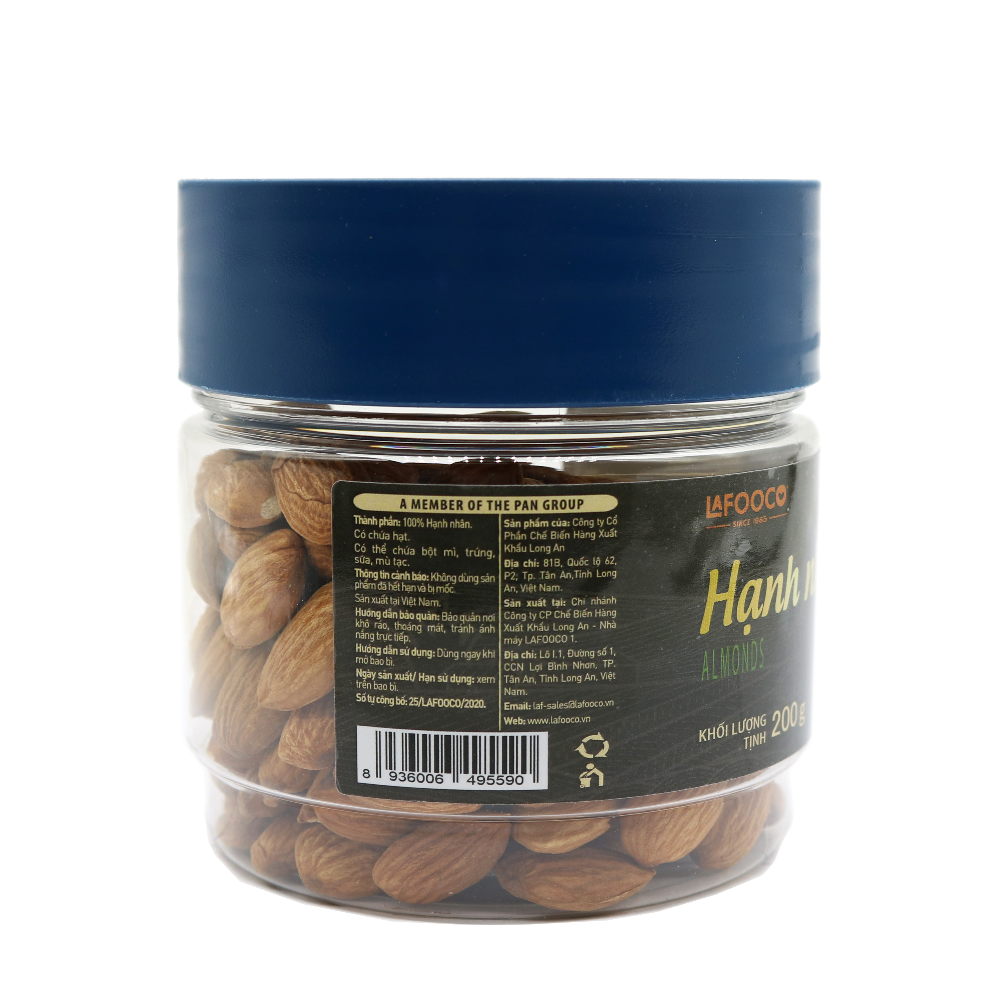 LAFOOCO Hạt Hạnh Nhân Mỹ Sấy Không Muối 200g Unsalted Almond