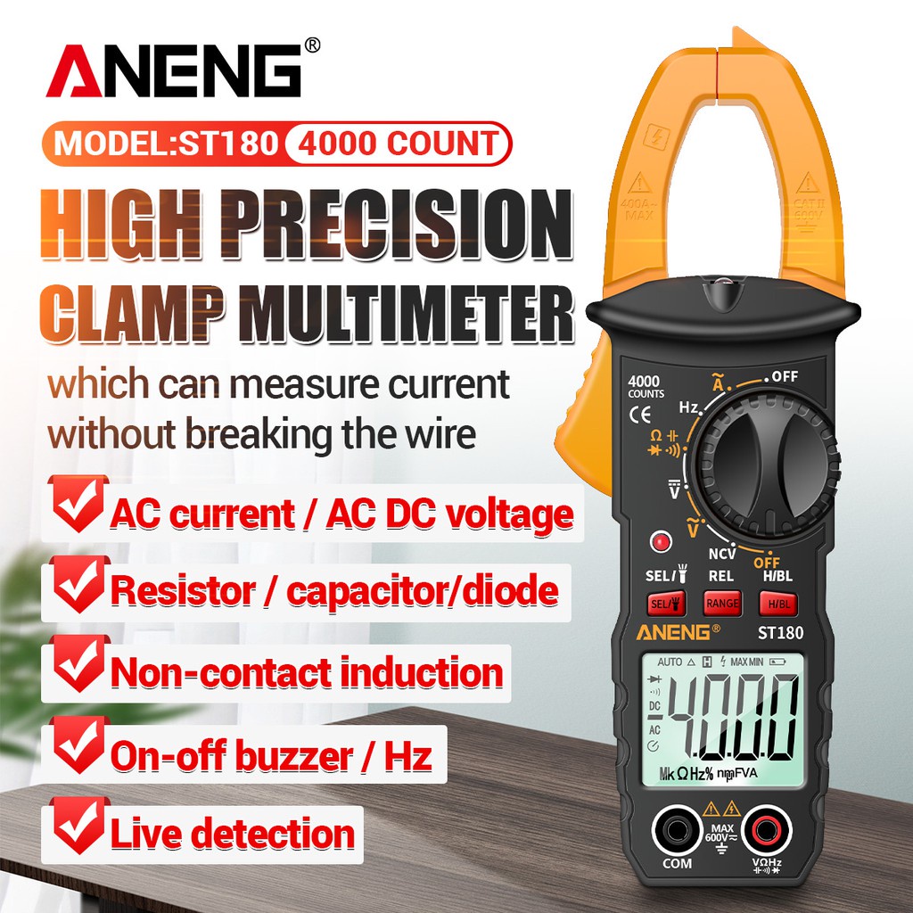 Ampe Kìm ANENG 180T, đồng hồ vạn năng Đo Tụ,Tần Số, Nhiệt Độ