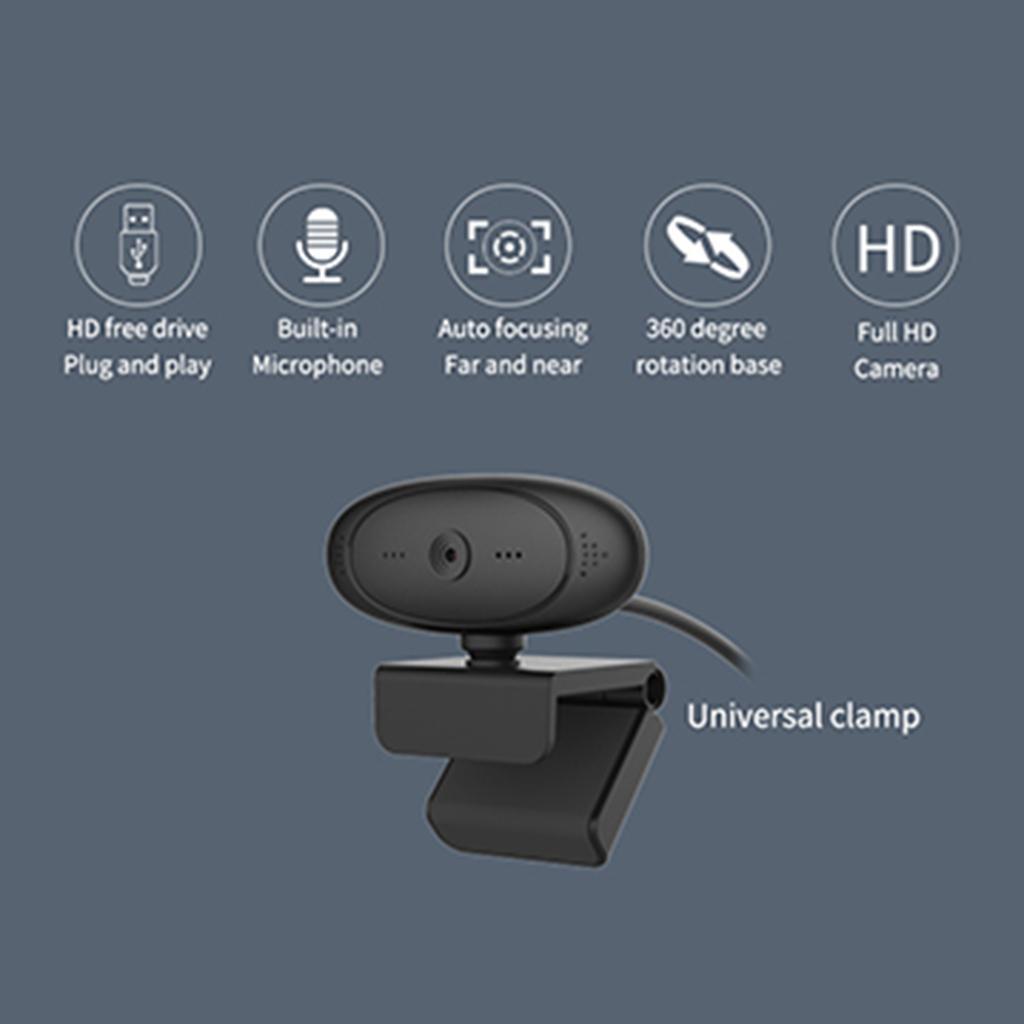 USB 2.0 Camera with Microphone for Computer PC Laptop Desktop