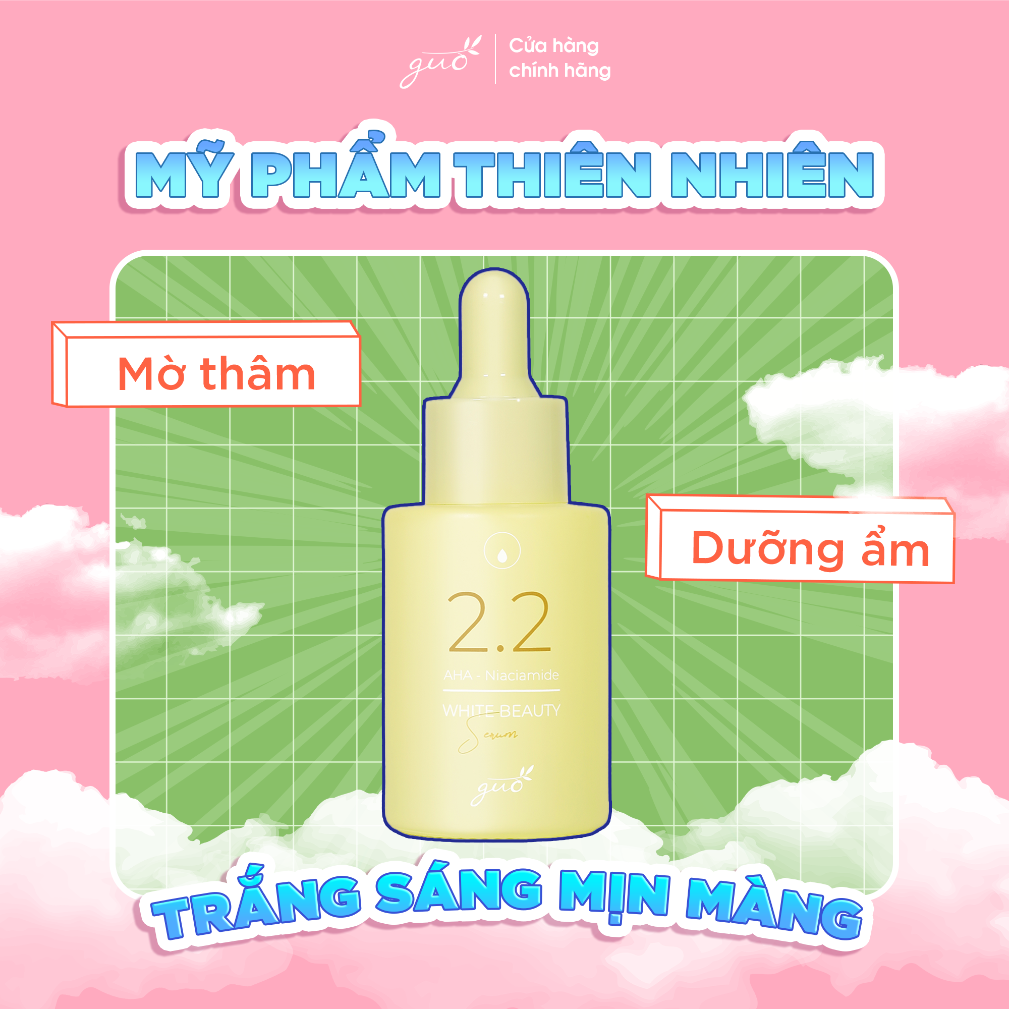 Serum Trắng Sáng Mờ Thâm Ngừa Mụn GUO - White Beauty Serum GUO 30ml