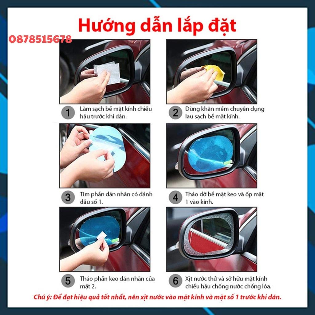 Bộ 2 Miếng Dán Gương Kính Ô tô, Xe Hơi - Chống Mưa Chống Đọng Nước Gương Chiếu Hậu Siêu Tiện Ích