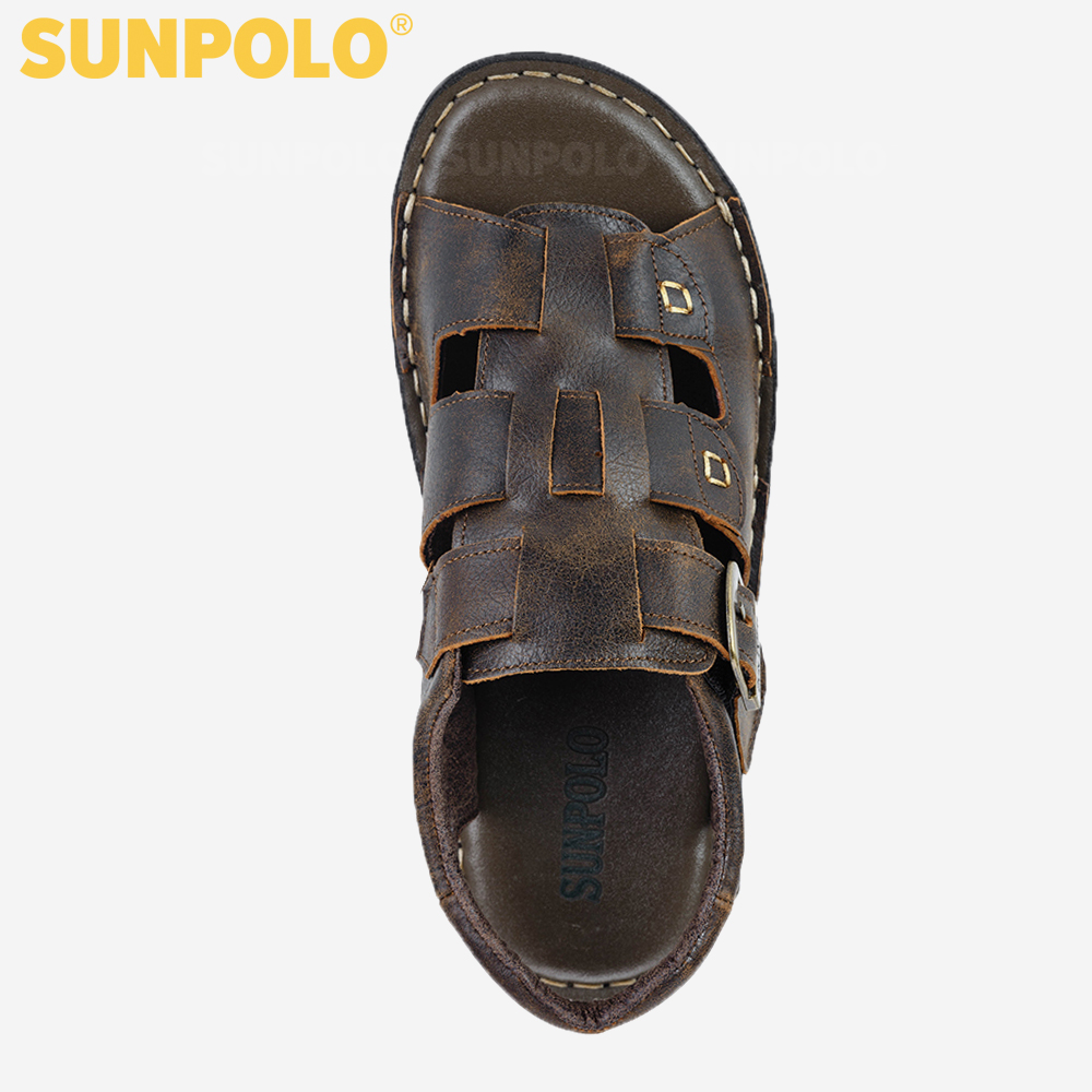 Giày Sandal Nam Da Bò Cao Cấp SUNPOLO SUSDA22