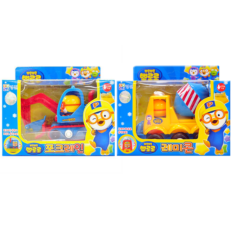 Combo 2 Xe Múc và Xe Bồn Pororo PRM23107784 Nhập Khẩu Trực Tiếp Từ Hàn Quốc