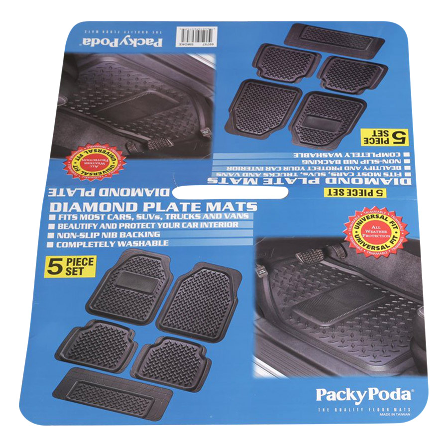 Bộ Thảm Lót Sàn Ô Tô PACKY PODA 6975 Màu Xám 4 Chỗ