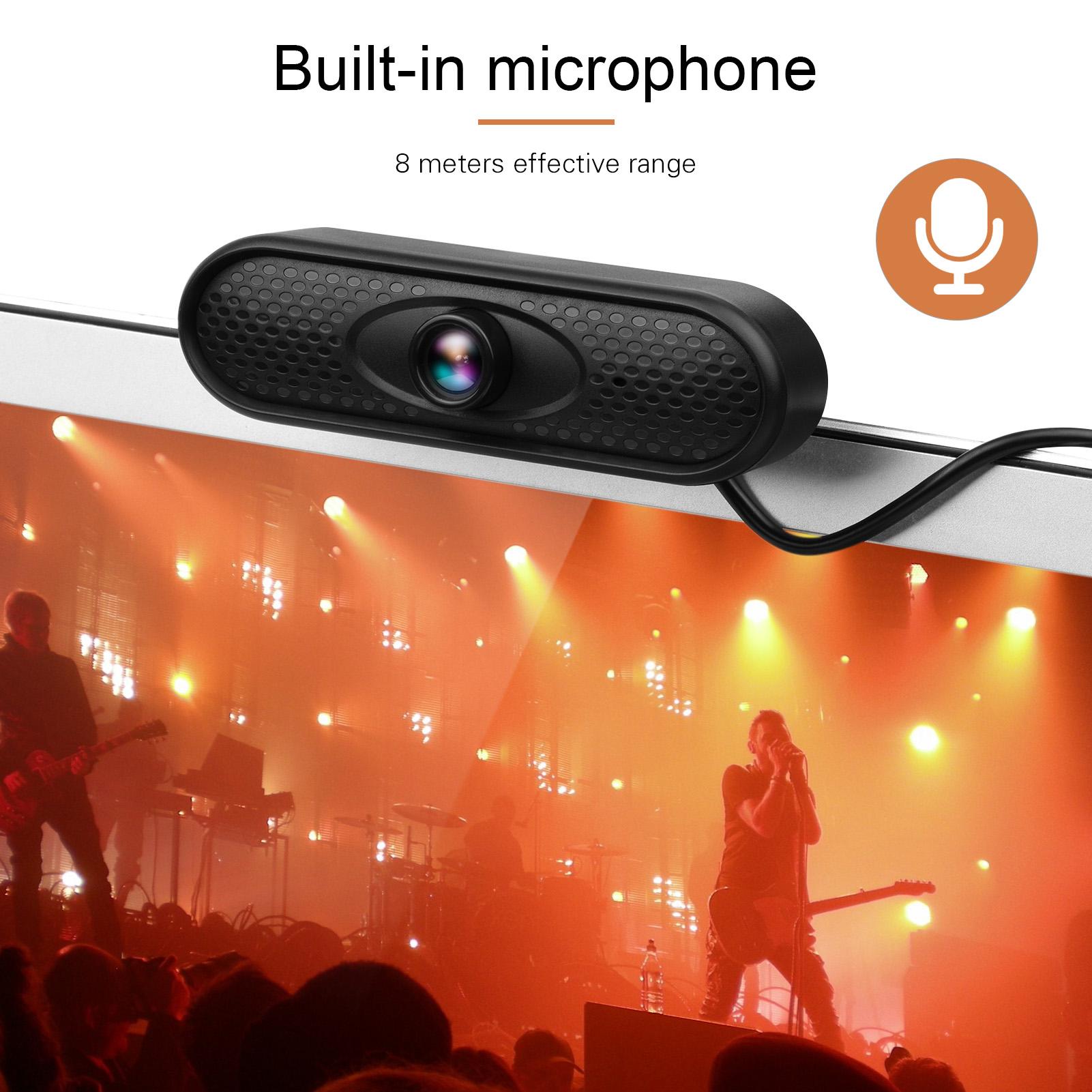 Webcam độ nét cao 1080P với micrô tích hợp Tương thích với TV máy tính