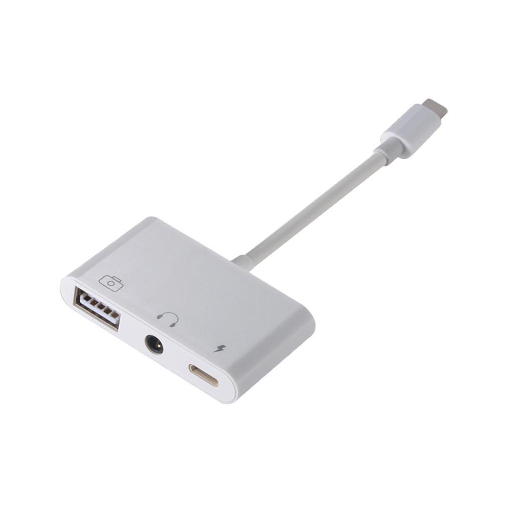 OTG USB 3.5mm Audio Video Charger Adapter Hub Converter Cable for