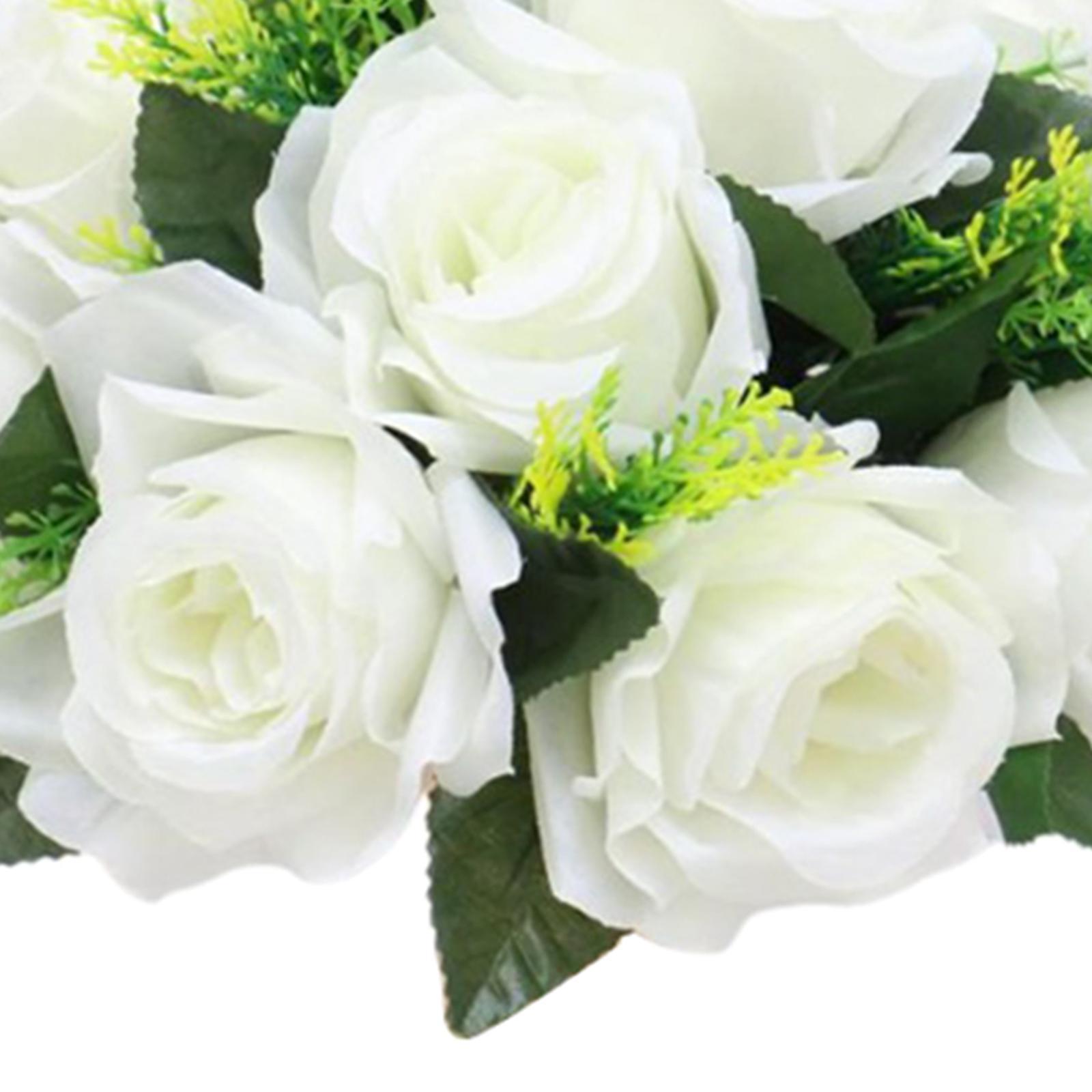 5X Artificial Flowers Bouquets Table Shop Public Area DIY Decoration white