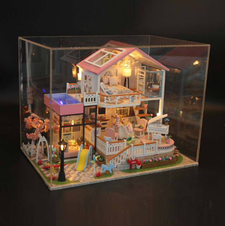 Mô hình nhà DIY Doll House Sweet Words Kèm Mica Chống bụi