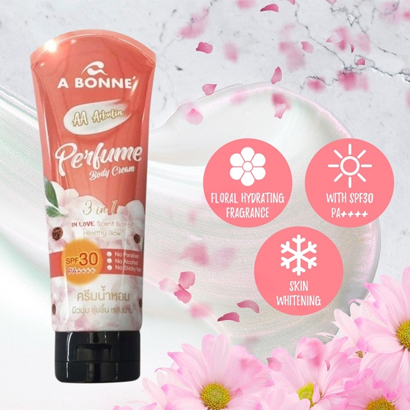 Kem Dưỡng Thể Dưỡng Ẩm, Giúp Da Trắng Sáng, Chống Nắng, Hương Nước Hoa A Bonne Perfume Body Cream SPF30 PA