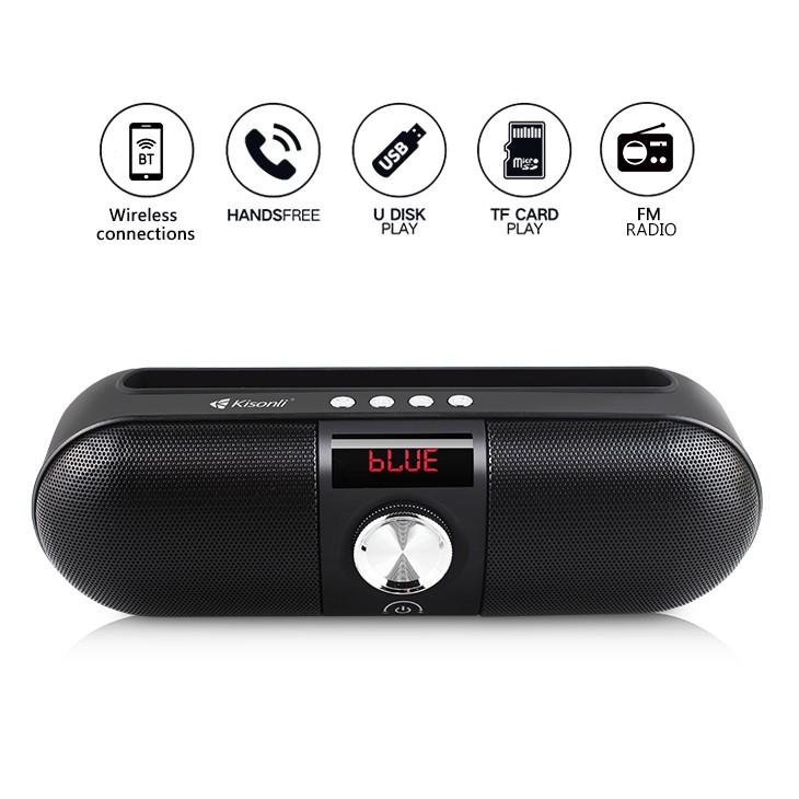 Loa bluetooth có anten Kisonli KS-1986 Stereo cực hay - thiết kế với quai xách tay tiện dụng - Hàng Chính Hãng