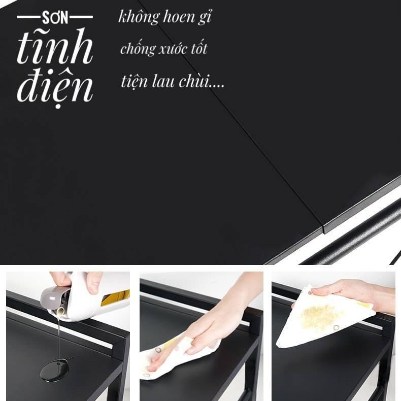 Kệ lò vi sóng co dãn 2 tầng, thép carbon Sơn tĩnh điện