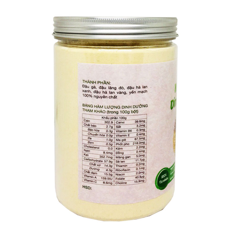 Bột ngũ cốc dinh dưỡng SKX hộp 500g (gồm bột đậu gà - lăng đỏ - hà lan vàng - hà lan xanh - yến mạch)