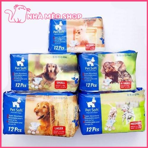 Bỉm cho chó mèo Pet Soft 12 chiếc