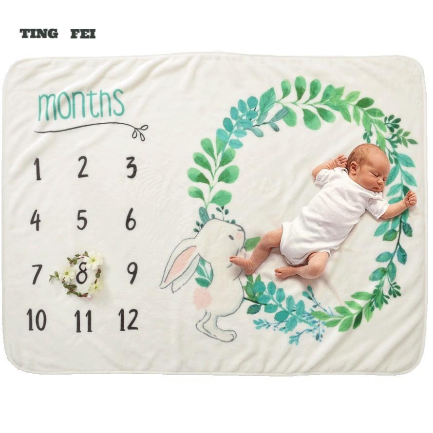 100*75 CM Dép Nỉ Cho Bé Cột Mốc Chăn Cho Bé Hàng Tháng Chăn Chụp Ảnh Em Bé Chăn Đạo Cụ Mặt Trăng Sao Sơ Sinh Hình Chống Đỡ