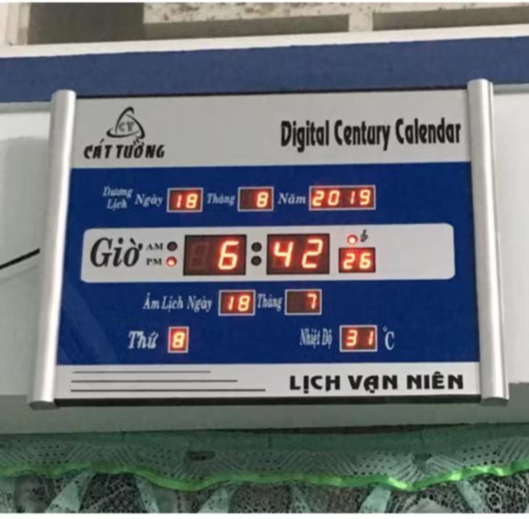SIÊU ĐỒNG HỒ LED LỊCH VẠN NIÊN TREO TƯỜNG BÁO GIỜ NHIỆT ĐỘ NGÀY THÁNG NĂM THỨ ĐA NĂNG