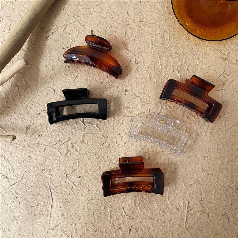 Kẹp tóc càng cua style Hàn Quốc nhựa bản to chữ nhật