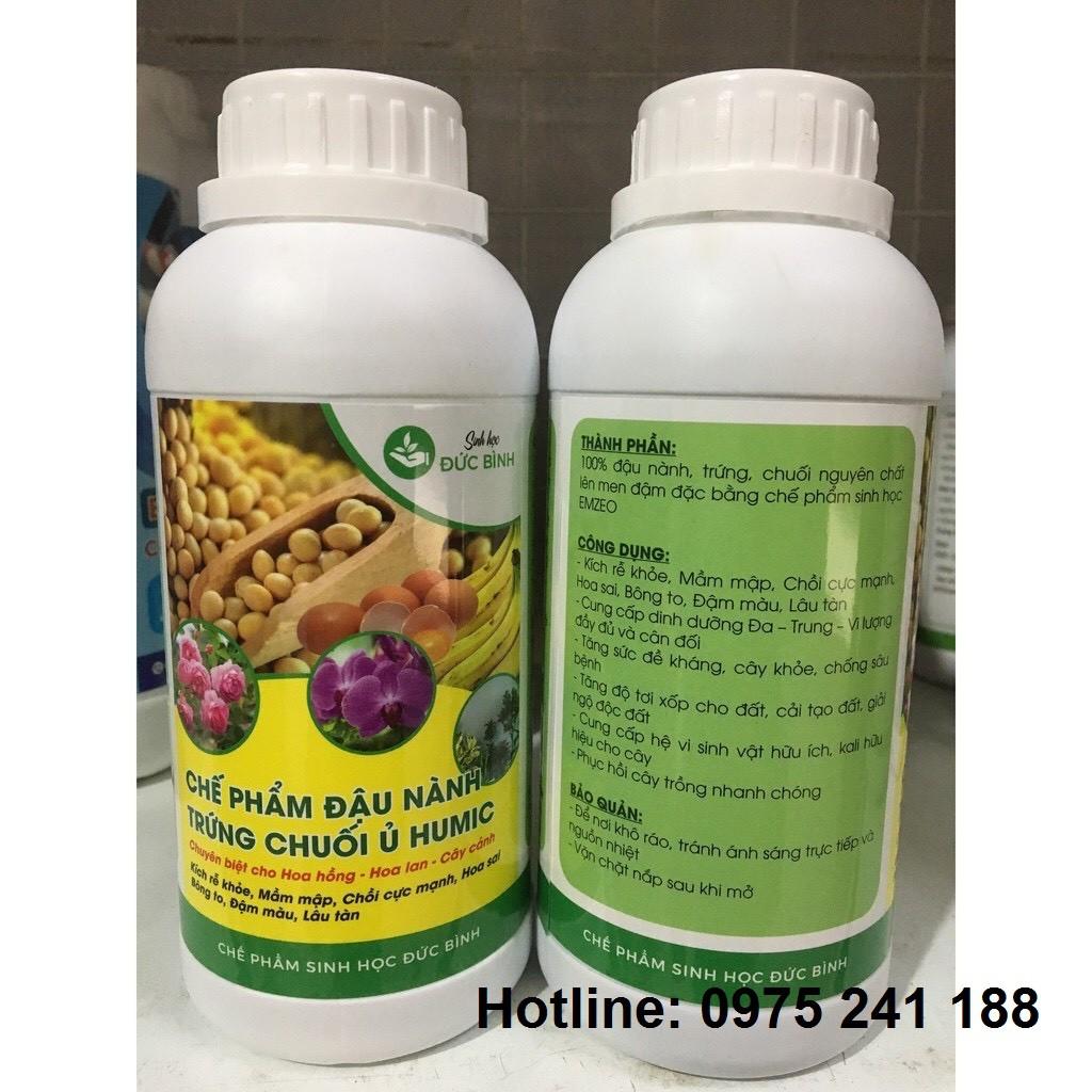 Chế phẩm đậu nành trứng chuối ủ Humic 500ml, kích rễ khỏe, bật mầm nhanh, bông to, đậm màu, quả thơm ngon....