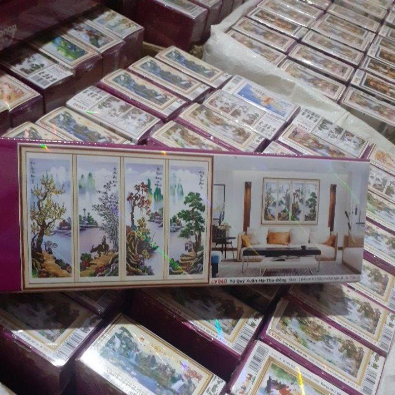 Tranh đính đá tứ quý tùng cúc trúc mai LV040