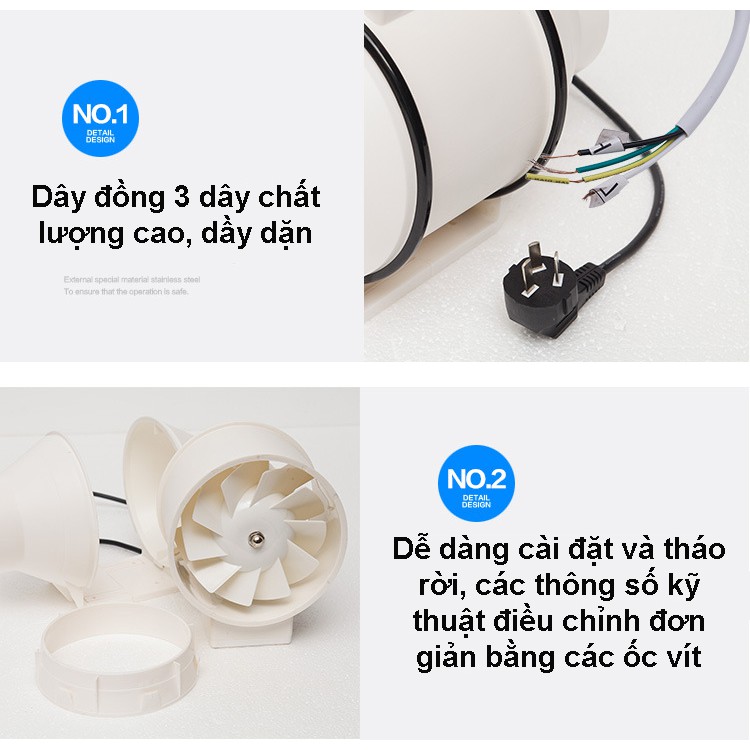 Quạt hút đồng trục Hon&amp;Guan HF-100P-Hàng chính hãng