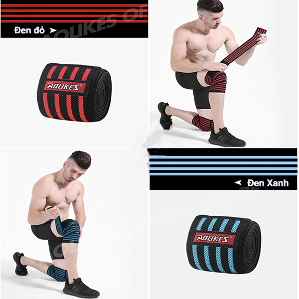 Băng Quấn Bảo Vệ Đầu Gối Tập GYM Aolikes Knee Wraps (1 Đôi)