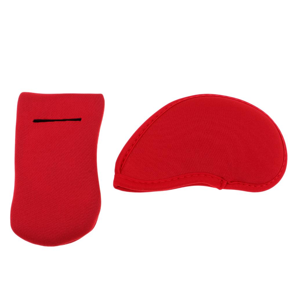 10pcs Neoprene Golf Iron Head Covers+1 Pcs Golf Putter Headcovers Set Red