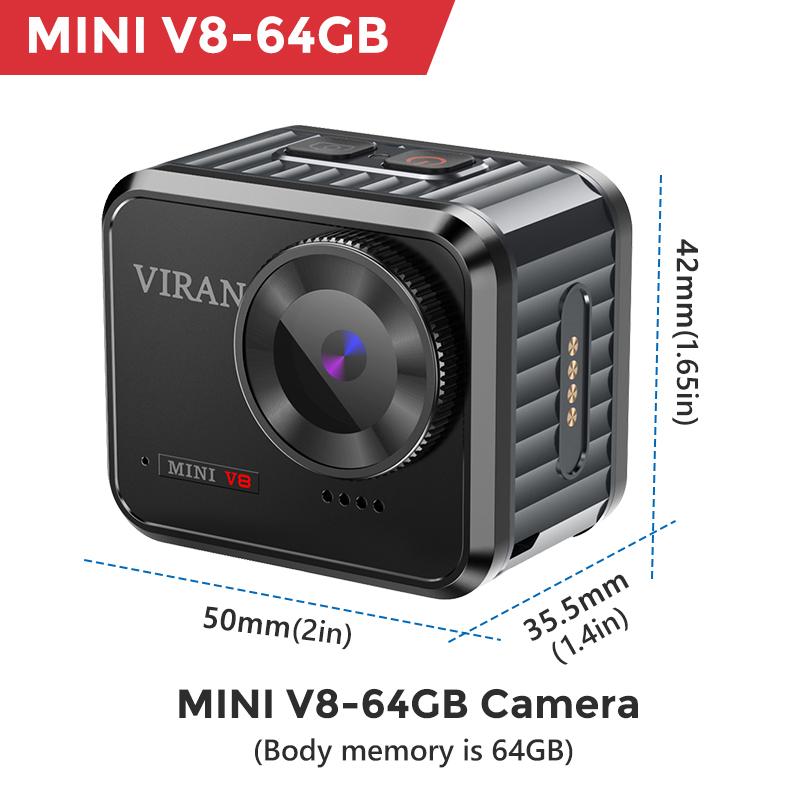 Máy ảnh hành động Axnen Mini V8 4K60FPS EIS Video WiFi dưới nước 10m Máy ảnh chống thấm nước 4K cho đội mũ bảo hiểm xe máy lặn