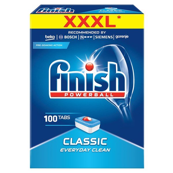 Combo Viên rửa bát Finish 100 viên + Nước làm bóng finish 750ml dùng cho máy rửa bát