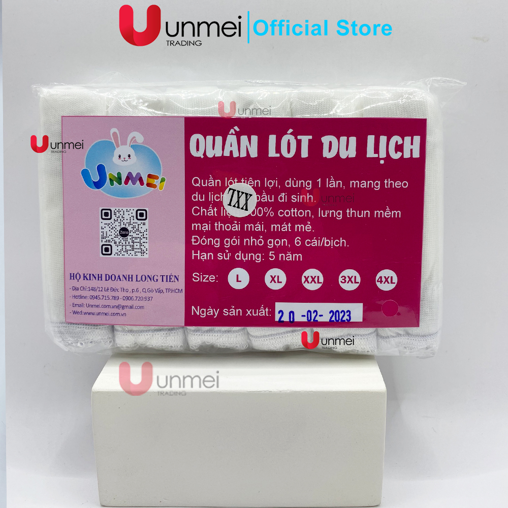 Set 6 Quần Lót Giấy Cotton UNMEI Dành Cho Nữ Dùng 1 Lần, Cho Mẹ Bầu, Sinh Viên Học Quân Sự, Đi Du Lịch, Chất Hàng Mịn, Thông Thoáng