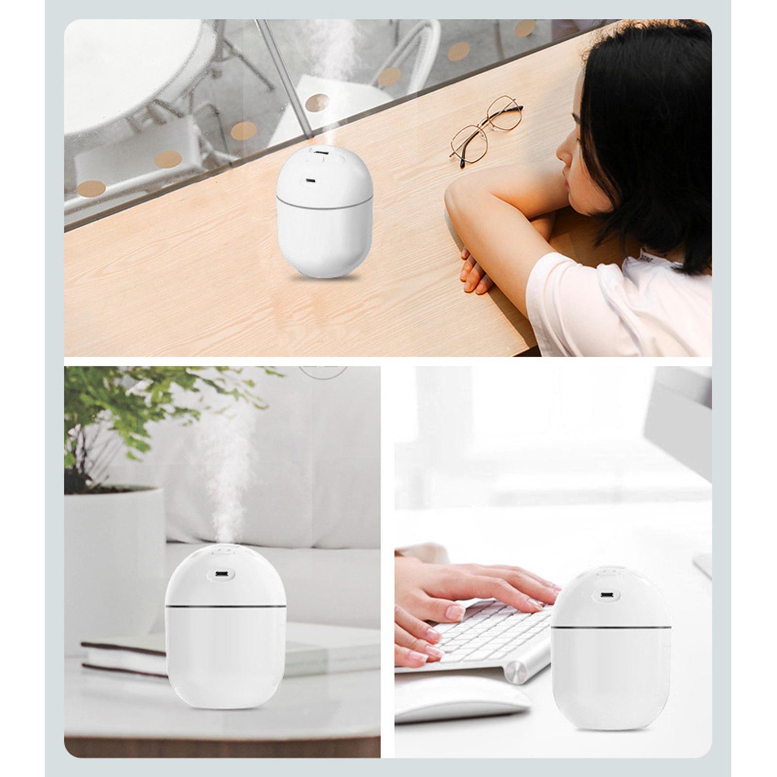 Portable Mini Humidifier, 250ml Mist Humidifier, USB Personal Desktop Humidifier for Bedroom Home Baby Room Car Office, Ultra-Quiet, Auto Shut-Off