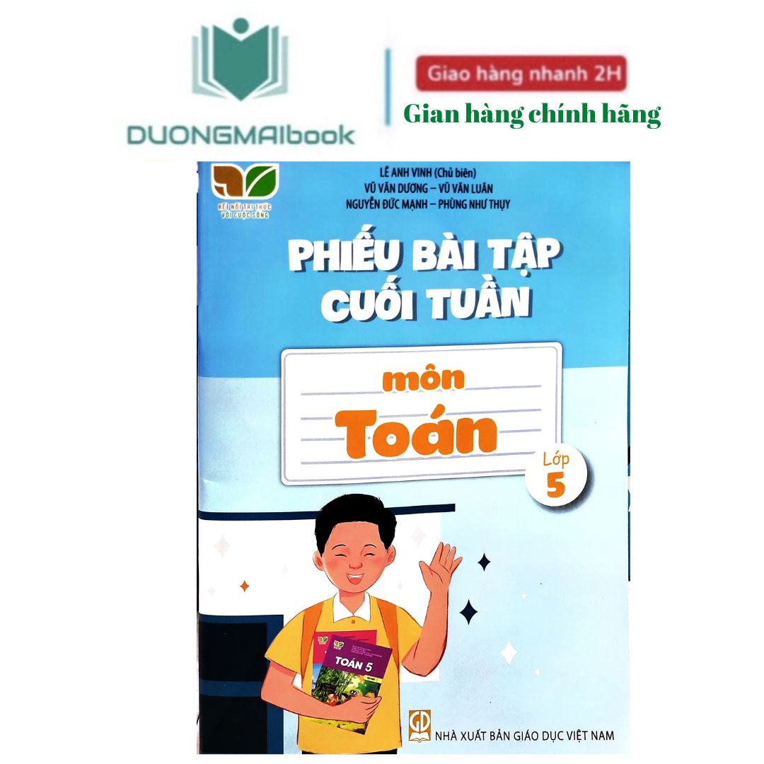 Sách - Phiếu bài tập cuối tuần môn Toán 5 Kết nối tri thức (có đáp án) - bán kèm 1 bút bi 6K