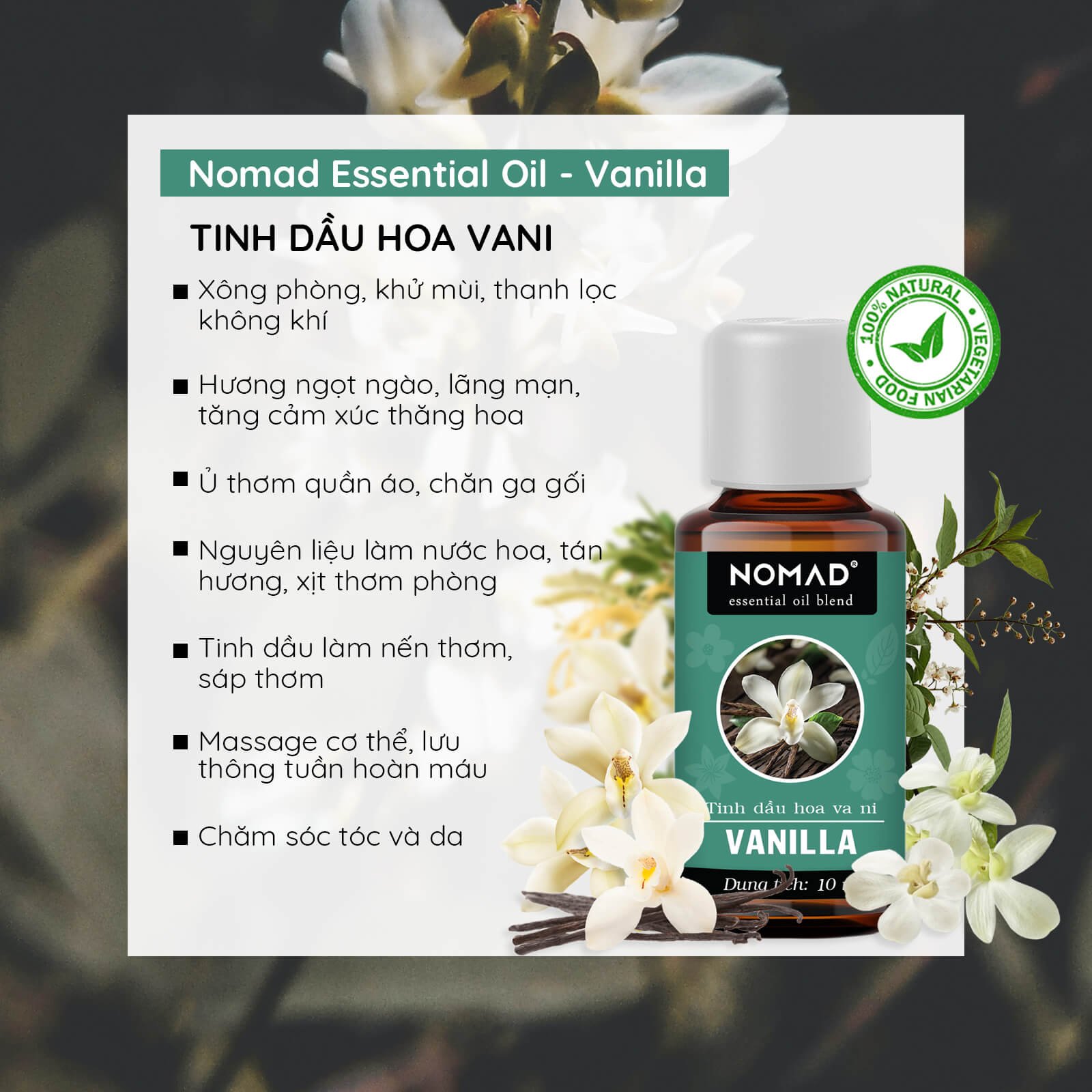 Tinh Dầu Hoa Vani Nomad Vanilla Essential Oil Blend