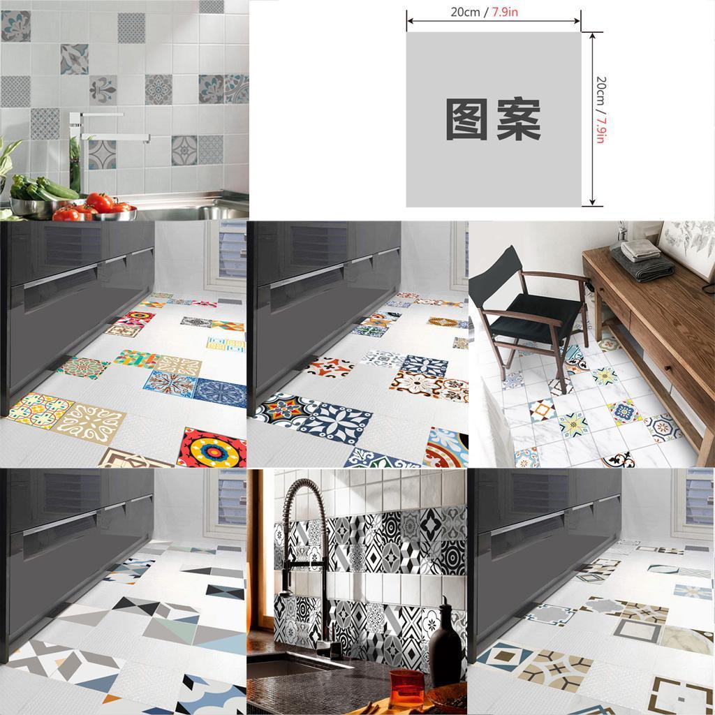 12Pieces Mosaic Wall Floor Tiles Sticker Decal Kitchen Bathroom Waterproof