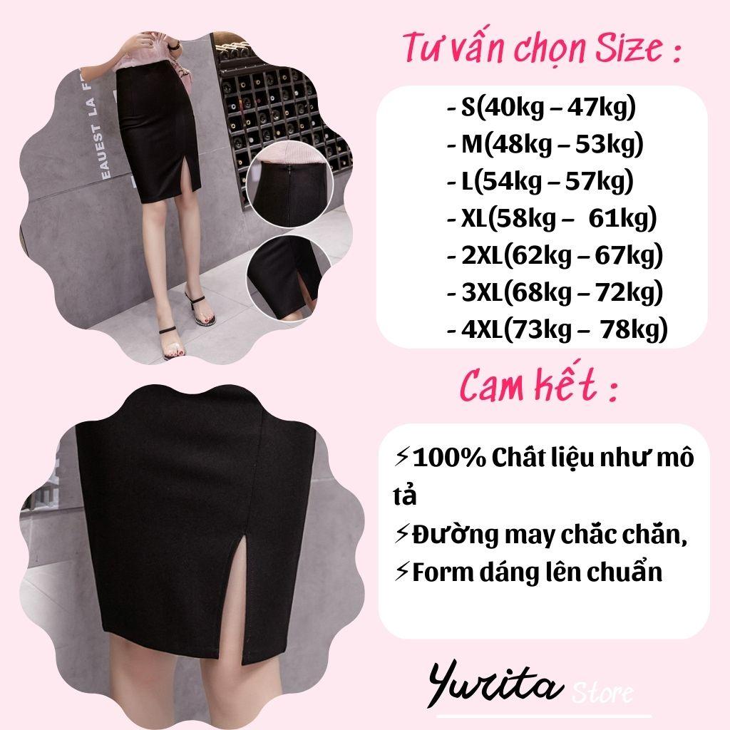 Chân Váy Xẻ Tà Trước YURITA NgắnTrên Gối Lưng Cao Xẻ Trước Đẹp Kiểu Hàn Quốc Vintage Cá Tính