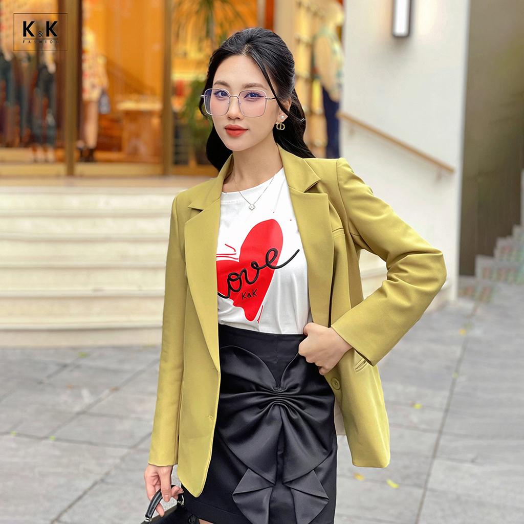 Áo blazer nữ hai túi trước K&amp;K Fashion AK11-18 Chất Liệu Teijin