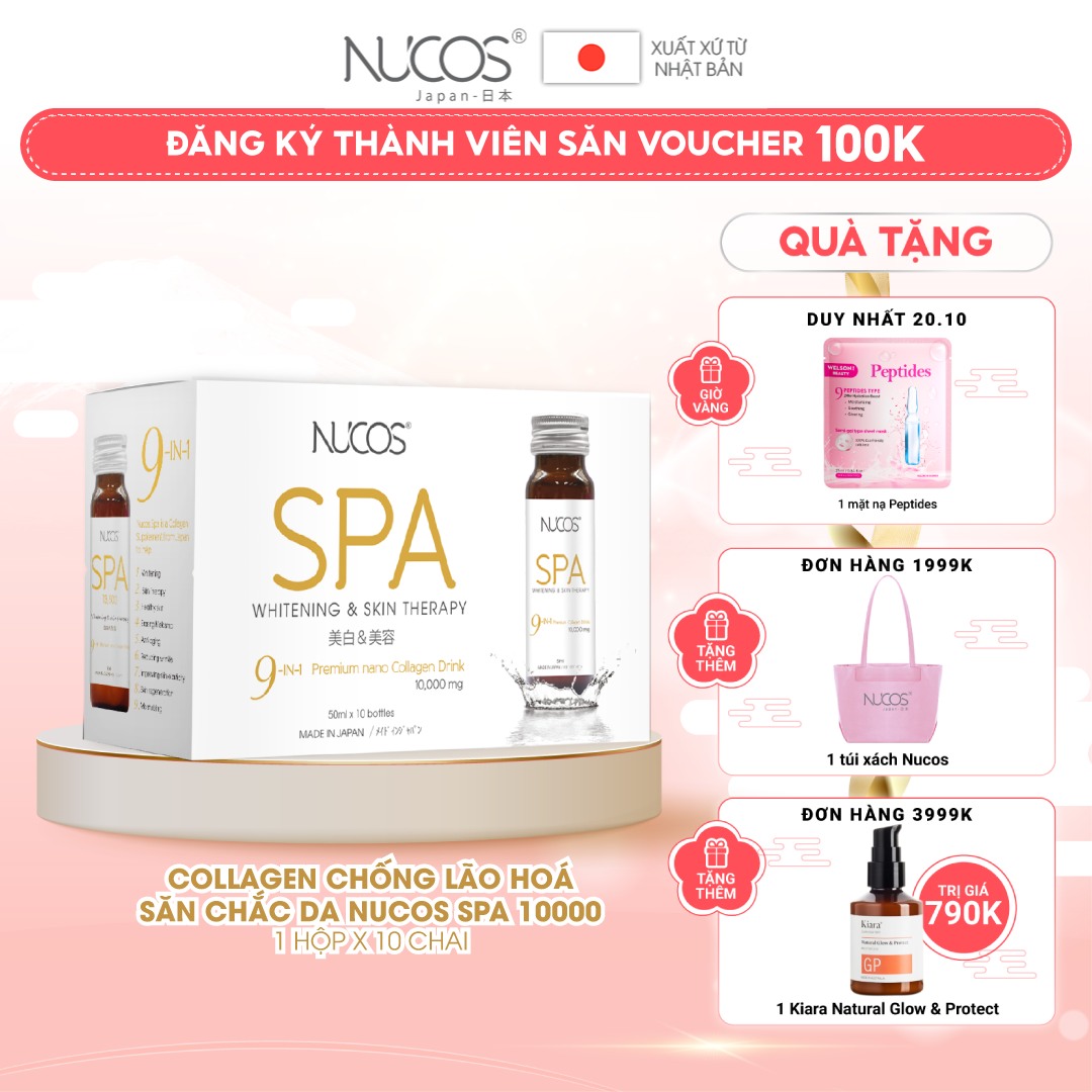 Collagen nước ngăn lão hóa Nucos Spa 10.000 hộp 10 chai