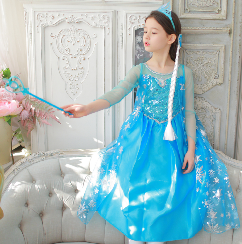 Váy hóa trang cao cấp Elsa 1 (kèm phụ kiện)